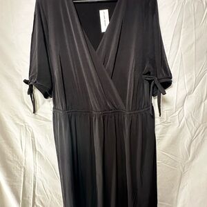 Lane Bryant Black Midi Dress with Tie Sleeves